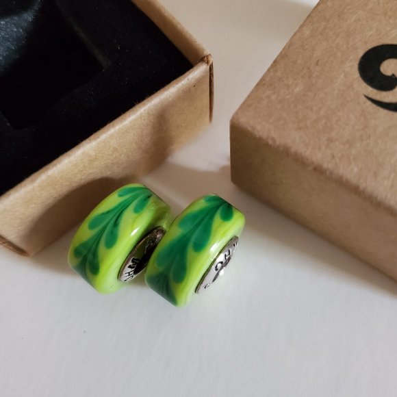 OHM "Trees" Beads - 2 Beads - Picture 1 of 11